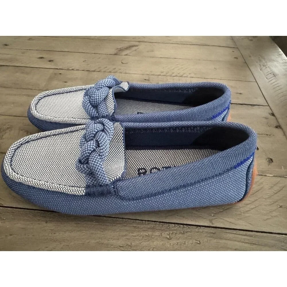 NWOB Rothy's Blue Flats with Braided Detail size 5 - Picture 2 of 6